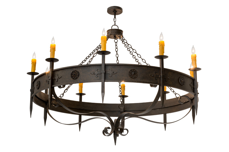 Meyda Tiffany 173532 Ten Light Chandelier, Chestnut