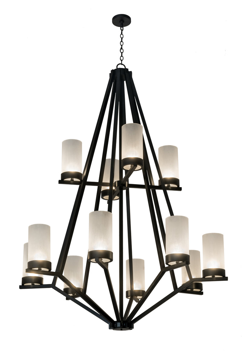 Meyda Tiffany 173745 12 Light Chandelier, Blackwash