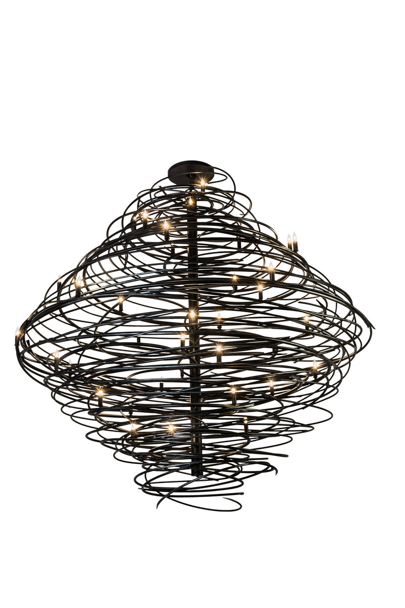 Meyda Tiffany 173834 36 Light Chandelier, Black/Silver Overspray