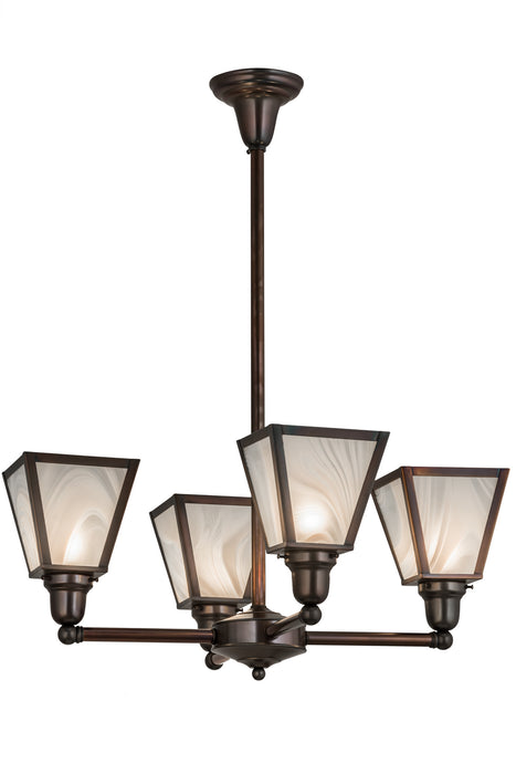 Meyda Tiffany 174107 Four Light Chandelier, Weathered Antique Brass