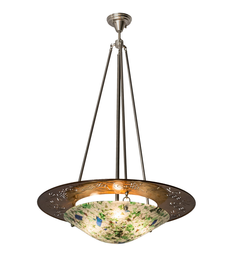 Meyda Tiffany 174154 Three Light Inverted Pendant, Transparent Copper