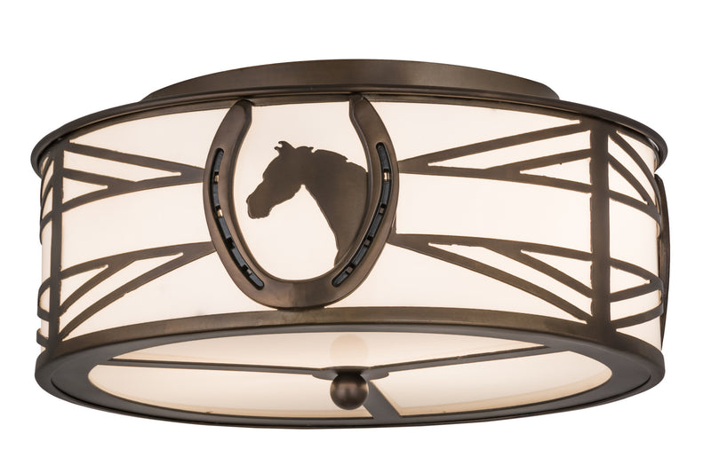 Meyda Tiffany 174228 Two Light Flushmount, Antique Copper