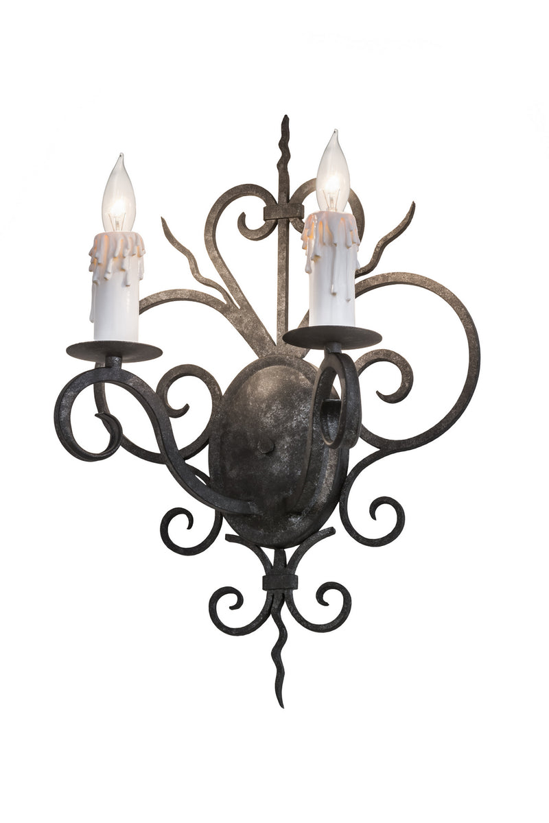 Meyda Tiffany 174332 Two Light Wall Sconce, Smoke