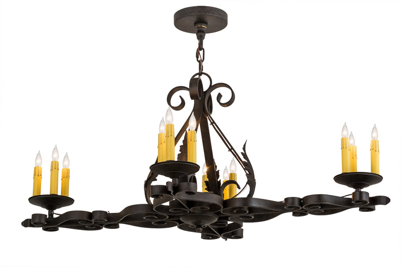 Meyda Tiffany 174436 12 Light Chandelier, Textured Chestnut