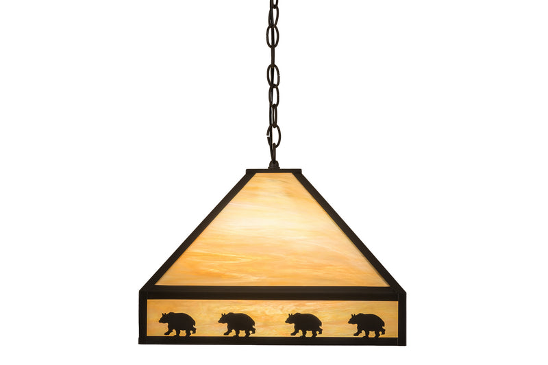Meyda Tiffany 175104 Three Light Pendant, Craftsman Brown