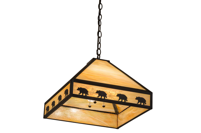 Meyda Tiffany 175104 Three Light Pendant, Craftsman Brown