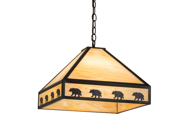 Meyda Tiffany 175104 Three Light Pendant, Craftsman Brown