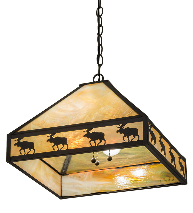 Meyda Tiffany 175105 Three Light Pendant, Craftsman Brown