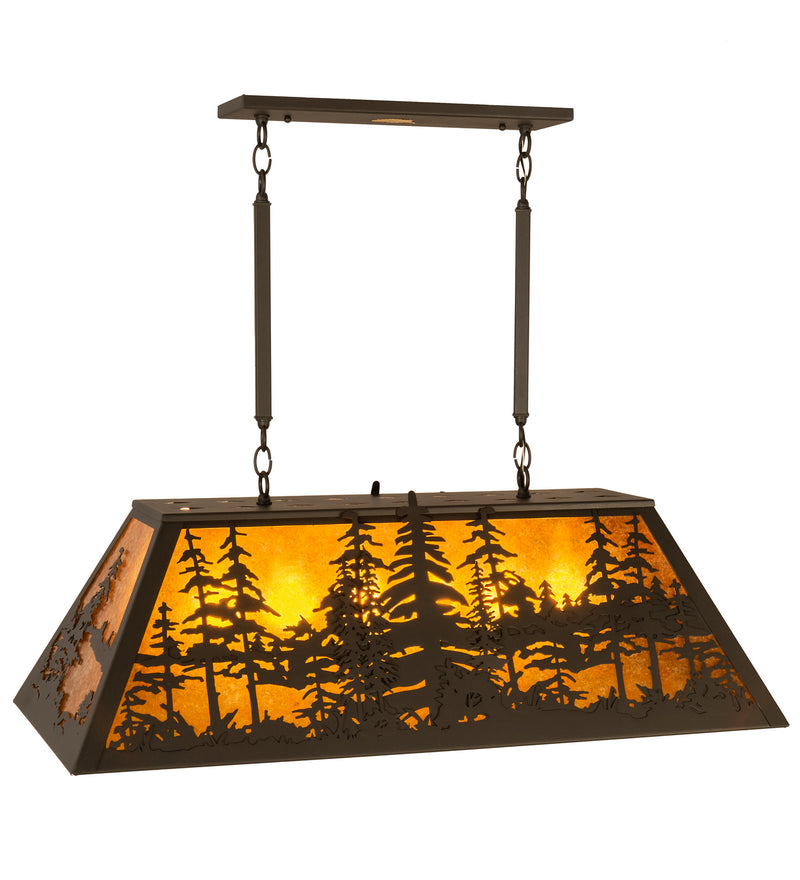 Meyda Tiffany 175341 Six Light Oblong Pendant, Wrought Iron