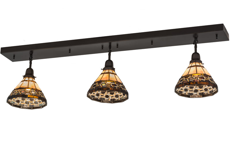 Meyda Tiffany 175529 Three Light Island Pendant, Craftsman Brown