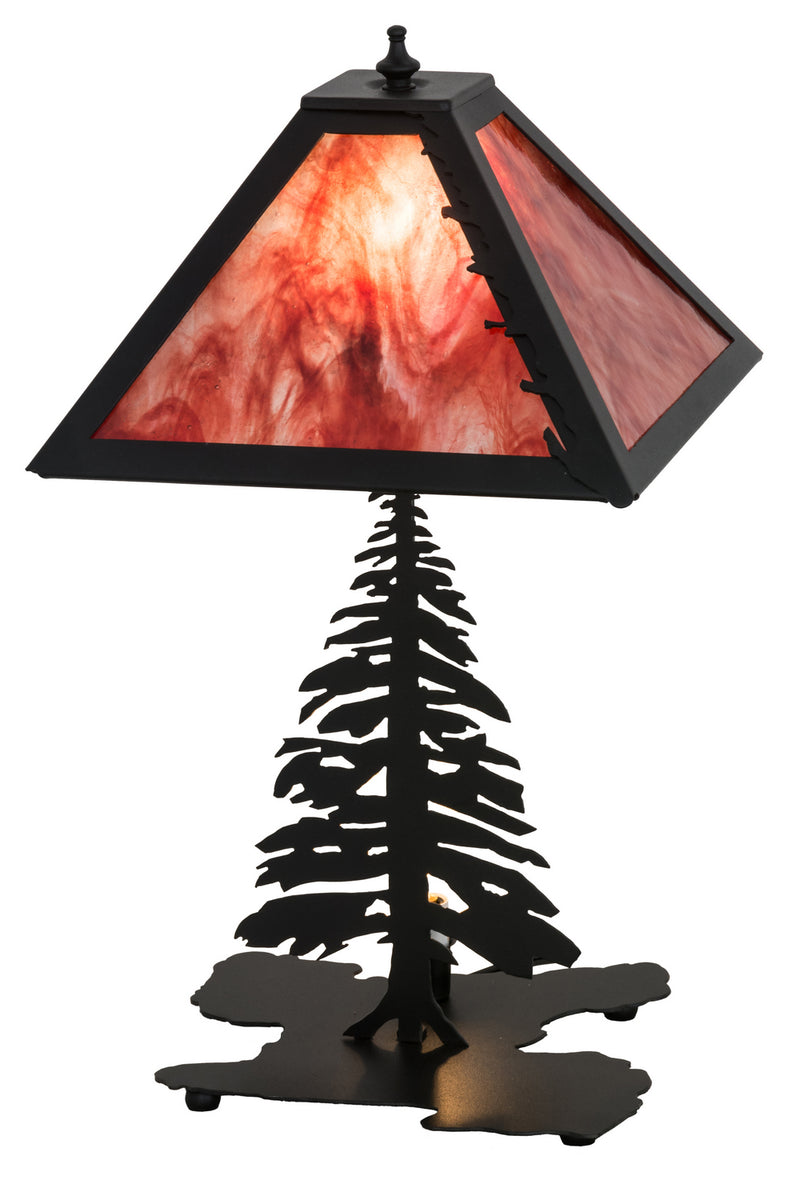 Meyda Tiffany 175751 Two Light Table Lamp, Black Metal