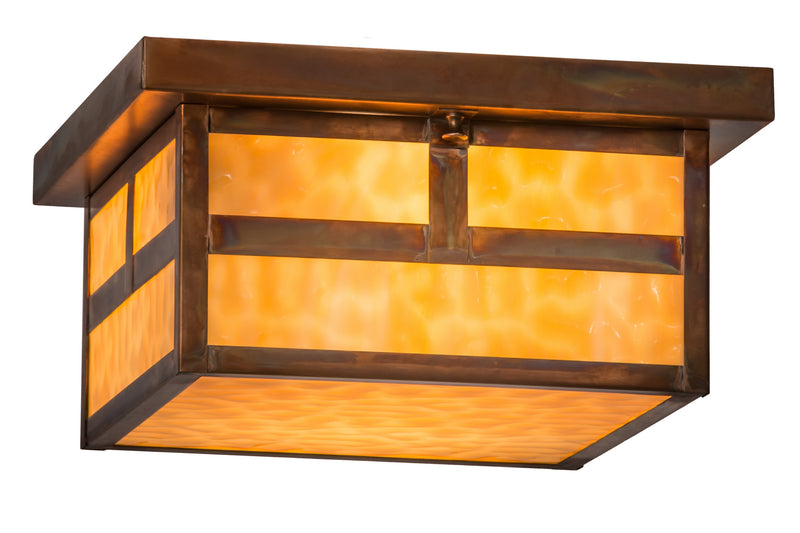 Meyda Tiffany 52644 Two Light Flushmount, Vintage Copper