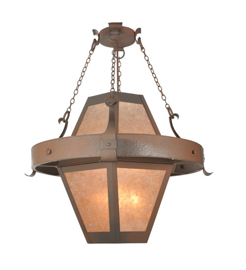 Meyda Tiffany 98139 Six Light Pendant, Rust Over Wrought Iron