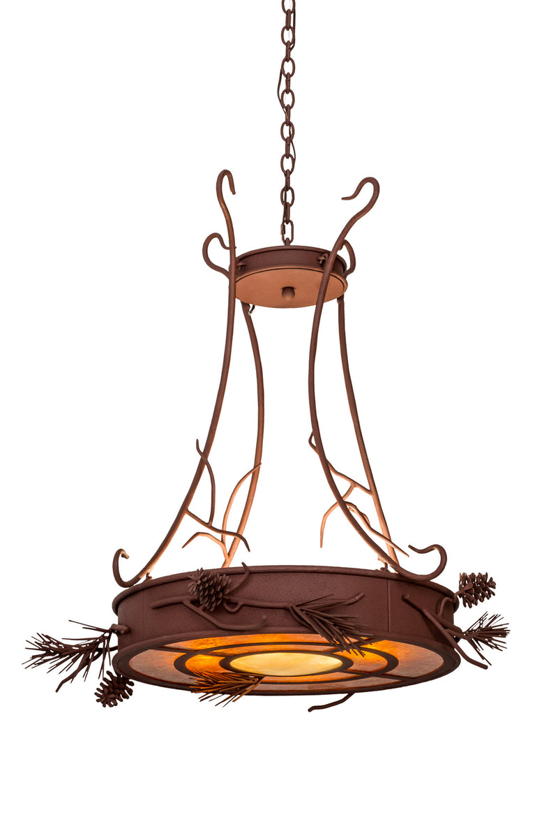 Meyda Tiffany 99449 Four Light Inverted Pendant, Rust