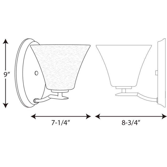 Progress Lighting P2004-20W One Light Bath Bracket, Antique Bronze