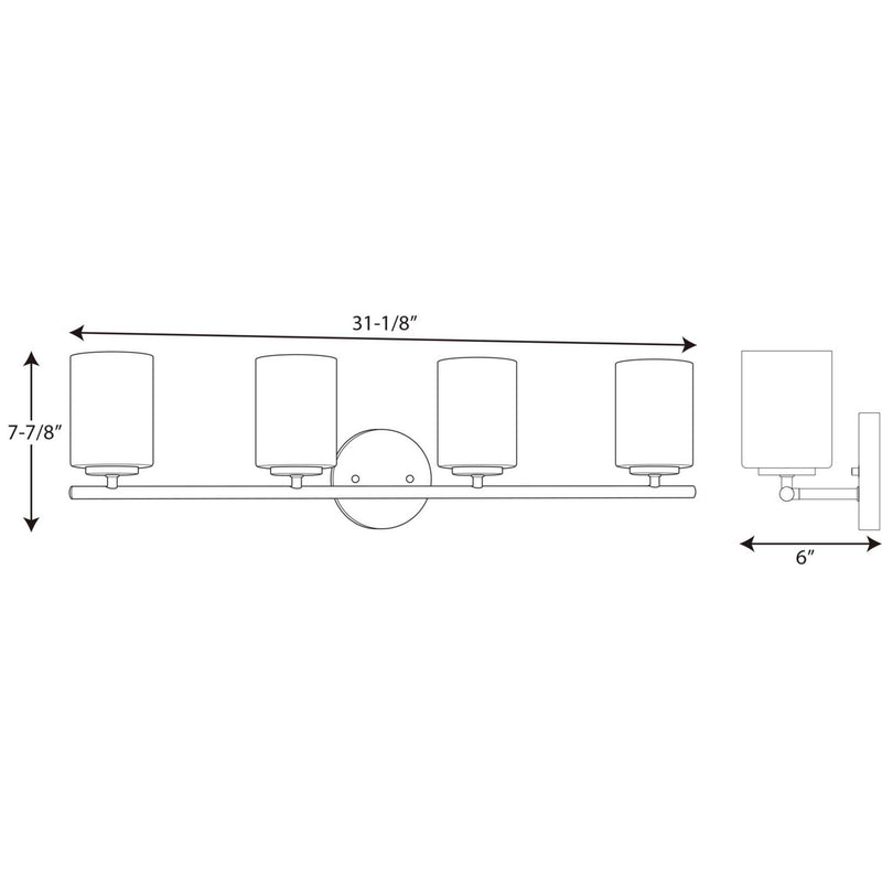 Progress Lighting P2160-20 Four Light Bath Bracket, Antique Bronze