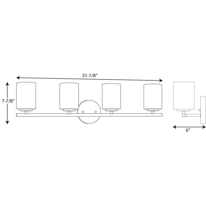 Progress Lighting P2160-20 Four Light Bath Bracket, Antique Bronze