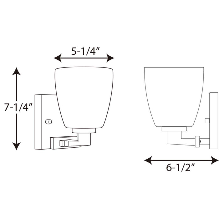 Progress Lighting P2165-15 One Light Bath Bracket, Polished Chrome