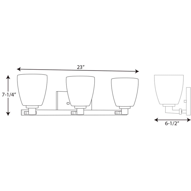 Progress Lighting P2167-09 Three Light Bath Bracket, Brushed Nickel
