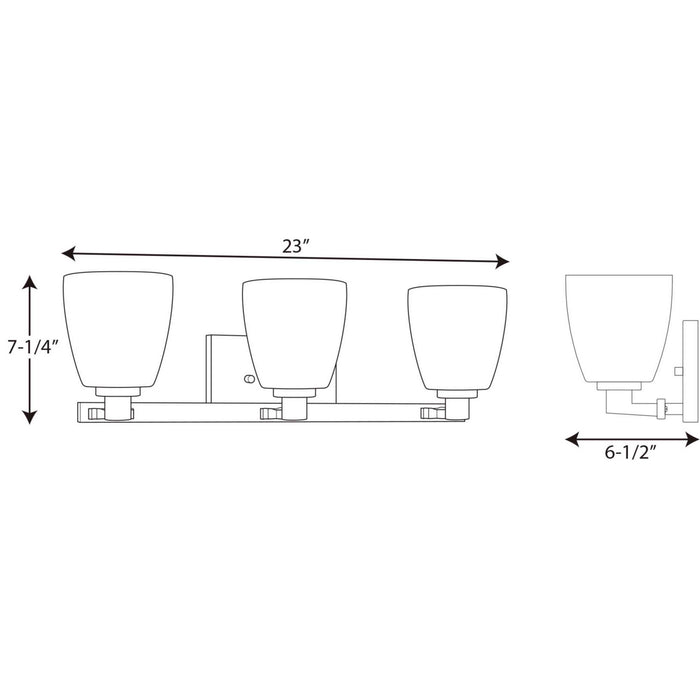 Progress Lighting P2167-15 Three Light Bath Bracket, Polished Chrome