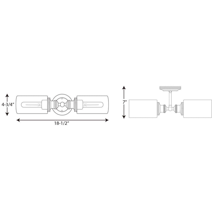 Progress Lighting P2809-81 Two Light Bath Bracket, Antique Nickel