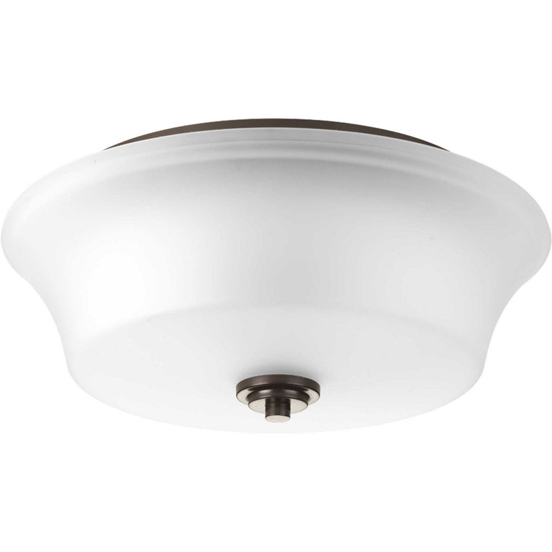 Progress Lighting P3633-20 Two Light Flush Mount, Antique Bronze