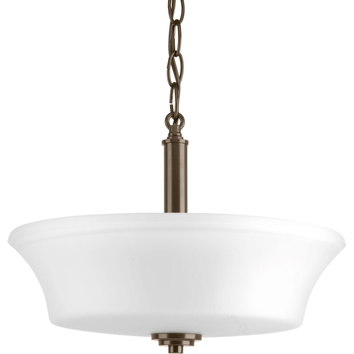 Progress Lighting P3644-20 Two Light Semi-Flush Convertible, Antique Bronze