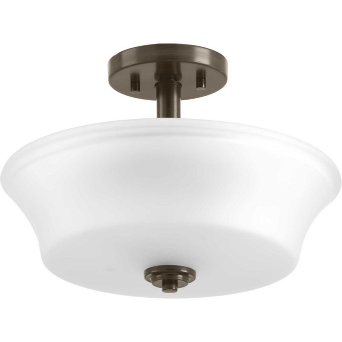 Progress Lighting P3644-20 Two Light Semi-Flush Convertible, Antique Bronze