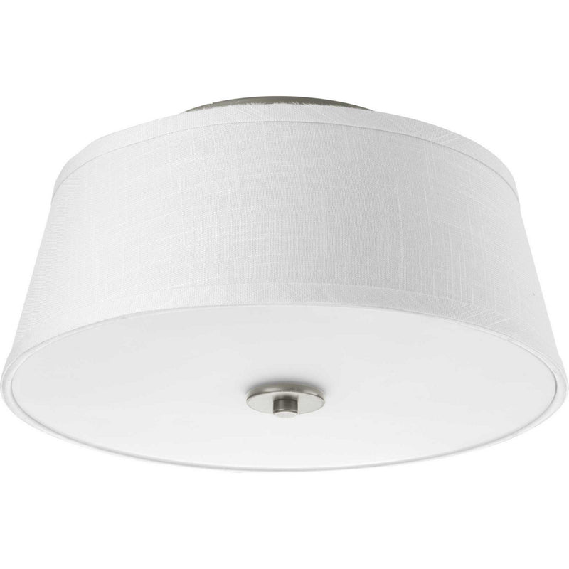 Progress Lighting P3739-09 Two Light Flush Mount, Brushed Nickel