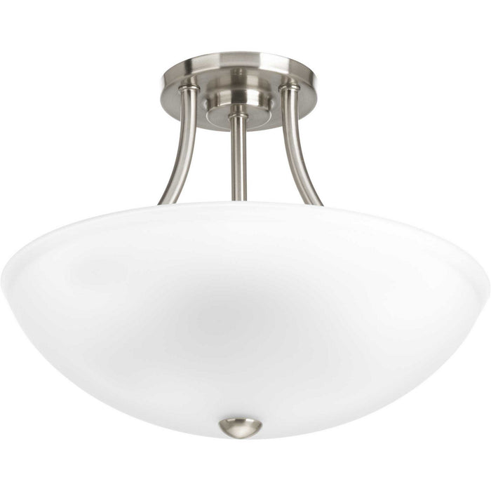 Progress Lighting P3748-09 Two Light Semi-Flush Convertible, Brushed Nickel