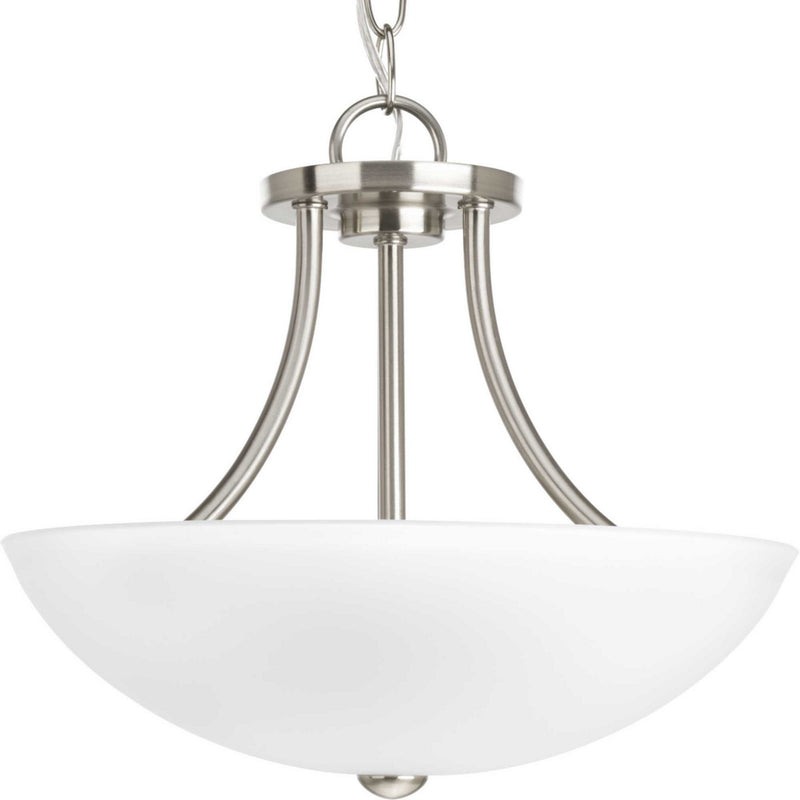 Progress Lighting P3748-09 Two Light Semi-Flush Convertible, Brushed Nickel