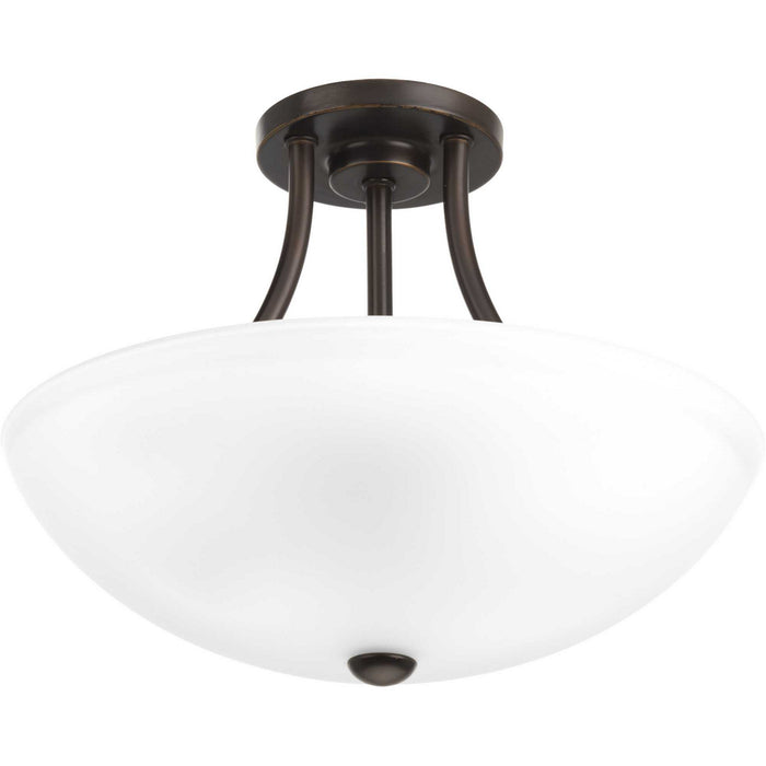 Progress Lighting P3748-20 Two Light Semi-Flush Convertible, Antique Bronze