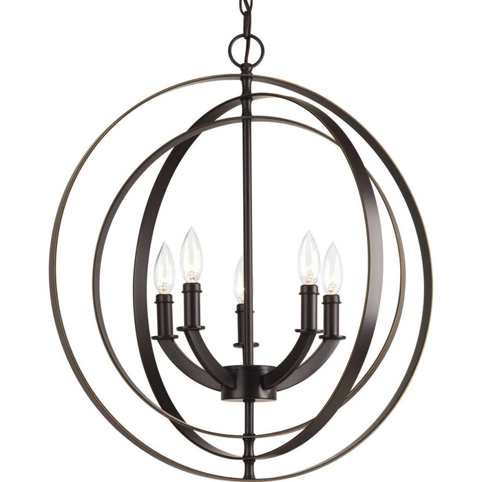 Progress Lighting P3841-20 Five Light Chandelier, Antique Bronze