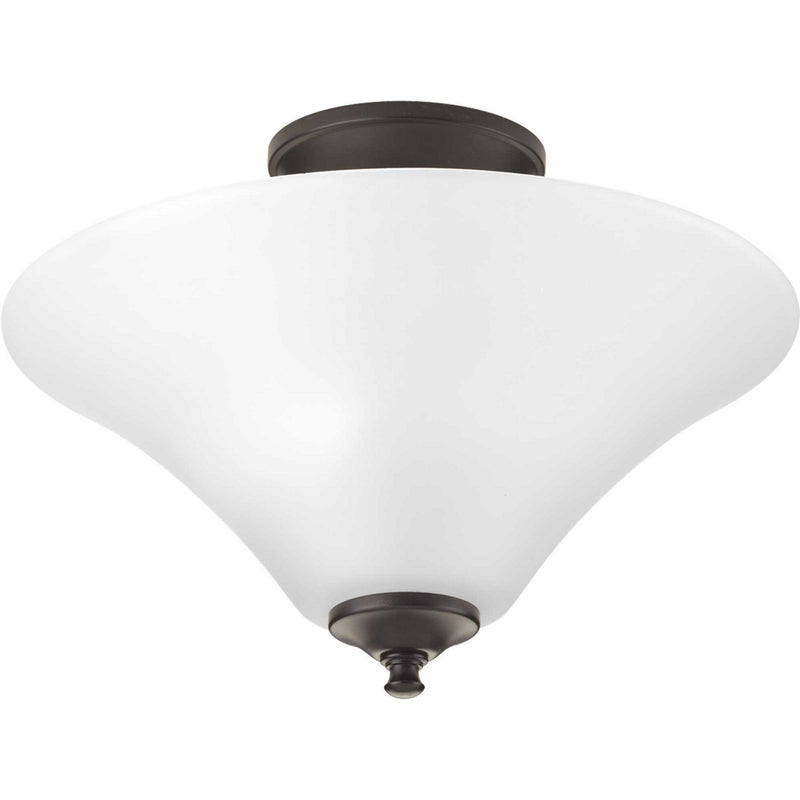 Progress Lighting P3855-20W Two Light Semi-Flush Mount, Antique Bronze