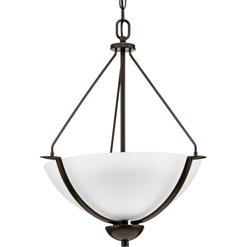 Progress Lighting P3912-20W Three Light Pendant, Antique Bronze