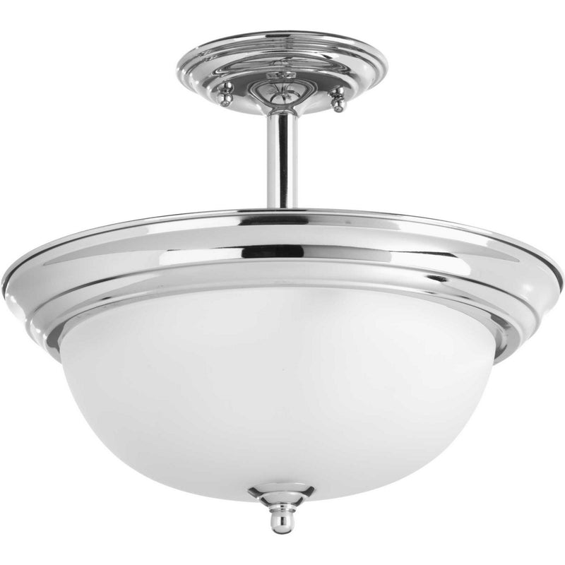 Progress Lighting P3927-15ET Two Light Semi-Flush Mount, Polished Chrome