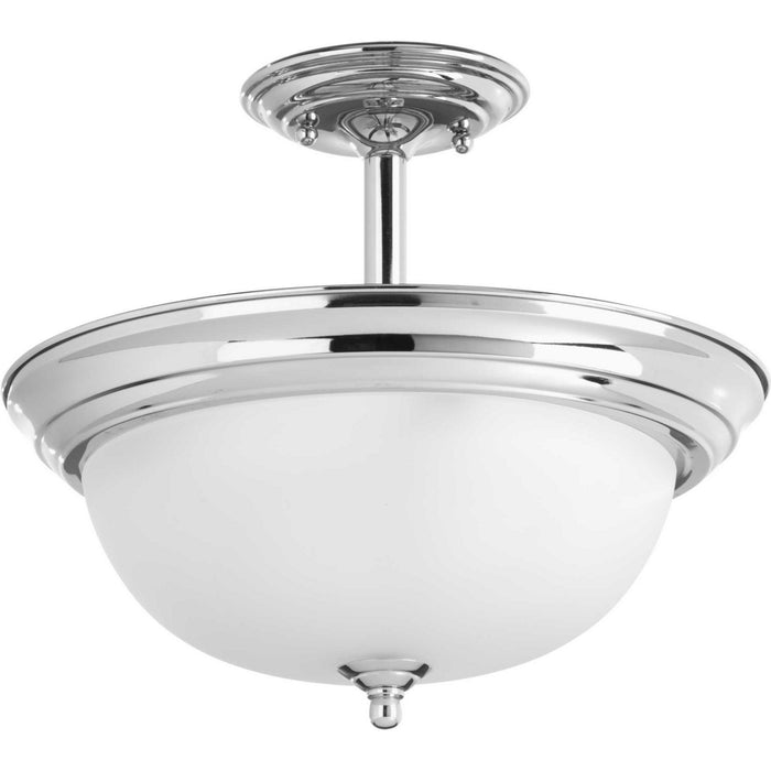 Progress Lighting P3927-15ET Two Light Semi-Flush Mount, Polished Chrome