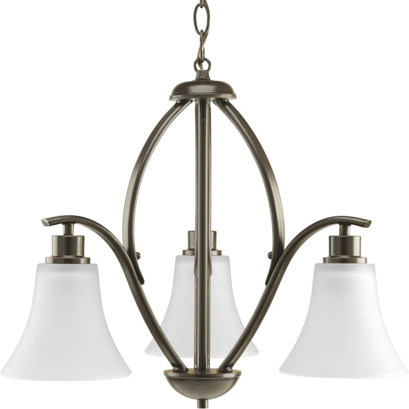 Progress Lighting P4489-20W Three Light Chandelier, Antique Bronze