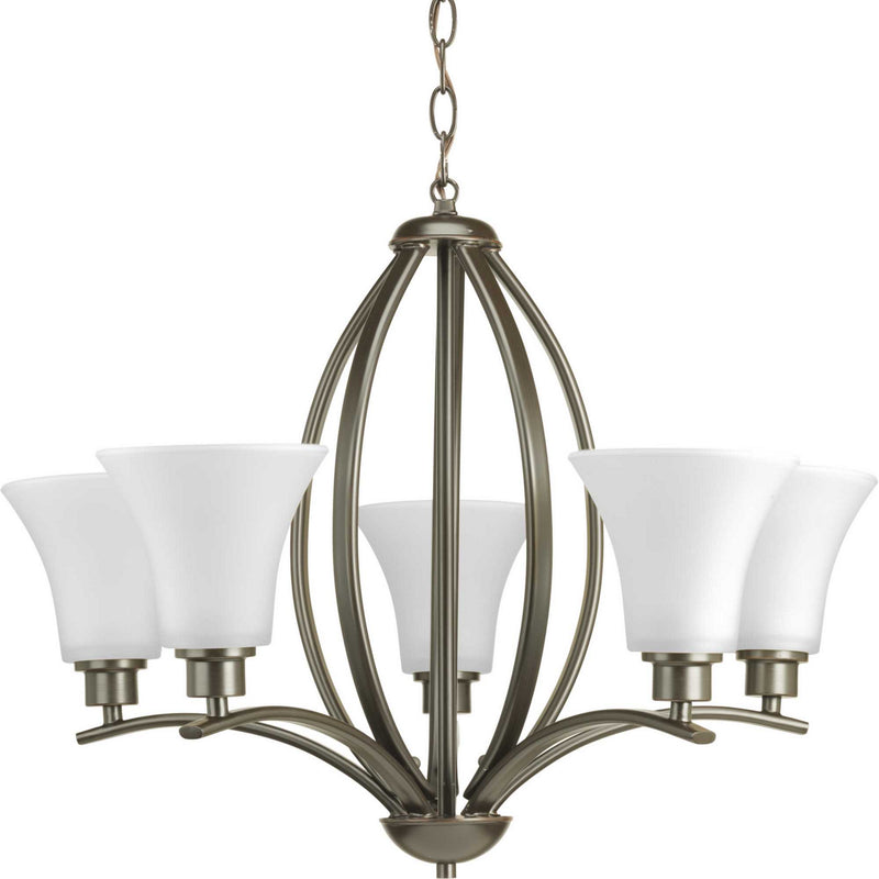 Progress Lighting P4490-20W Five Light Chandelier, Antique Bronze