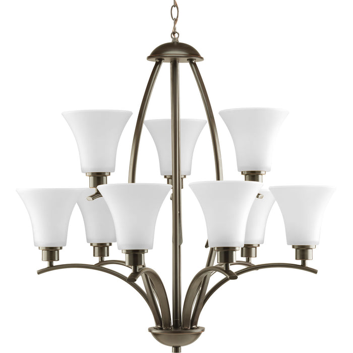 Progress Lighting P4492-20W Nine Light Chandelier, Antique Bronze