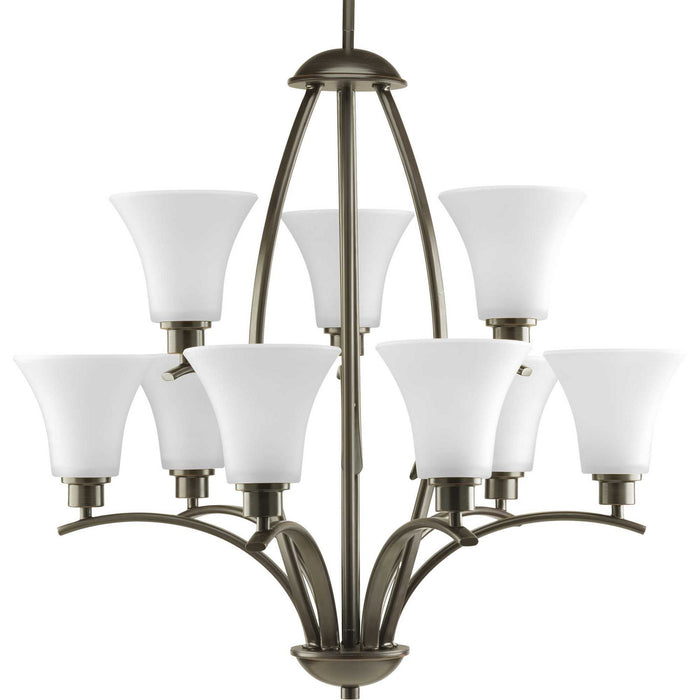 Progress Lighting P4492-20W Nine Light Chandelier, Antique Bronze