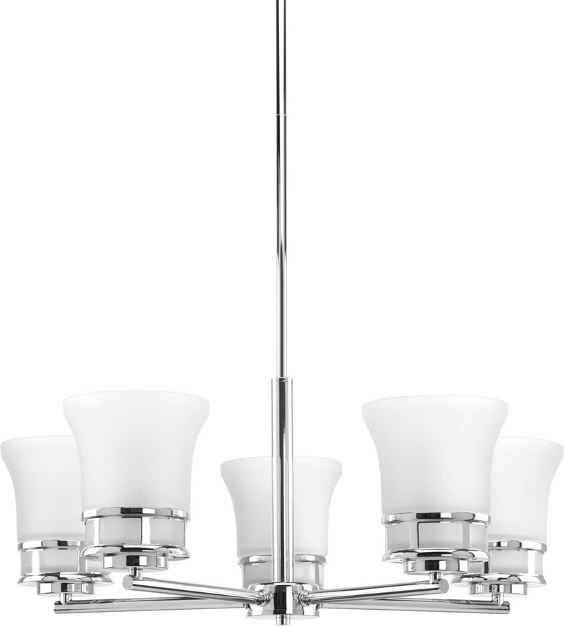 Progress Lighting P4613-15 Five Light Chandelier, Polished Chrome
