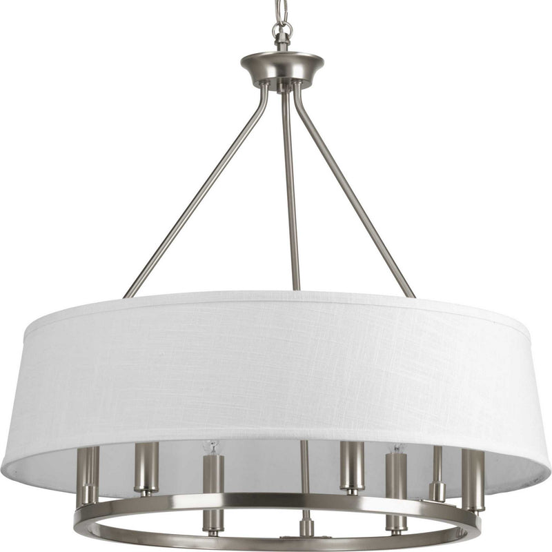 Progress Lighting P4618-09 Six Light Chandelier, Brushed Nickel