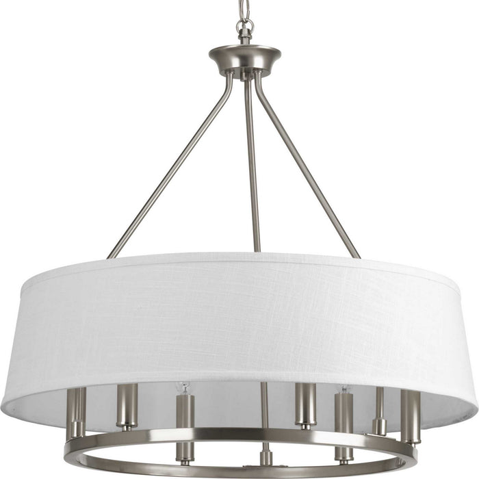 Progress Lighting P4618-09 Six Light Chandelier, Brushed Nickel