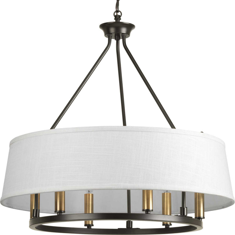 Progress Lighting P4618-20 Six Light Chandelier, Antique Bronze