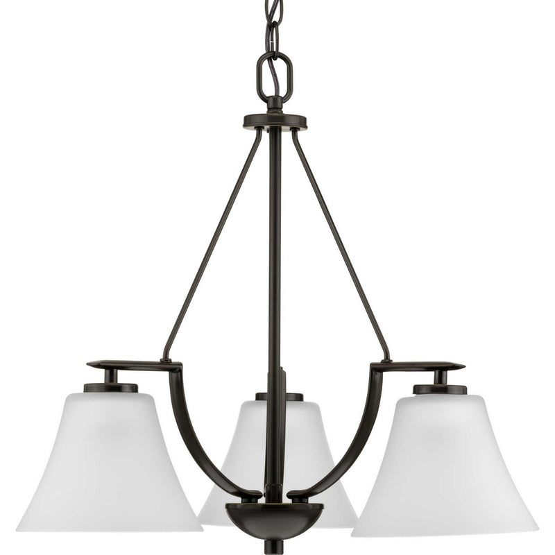 Progress Lighting P4621-20W Three Light Chandelier, Antique Bronze