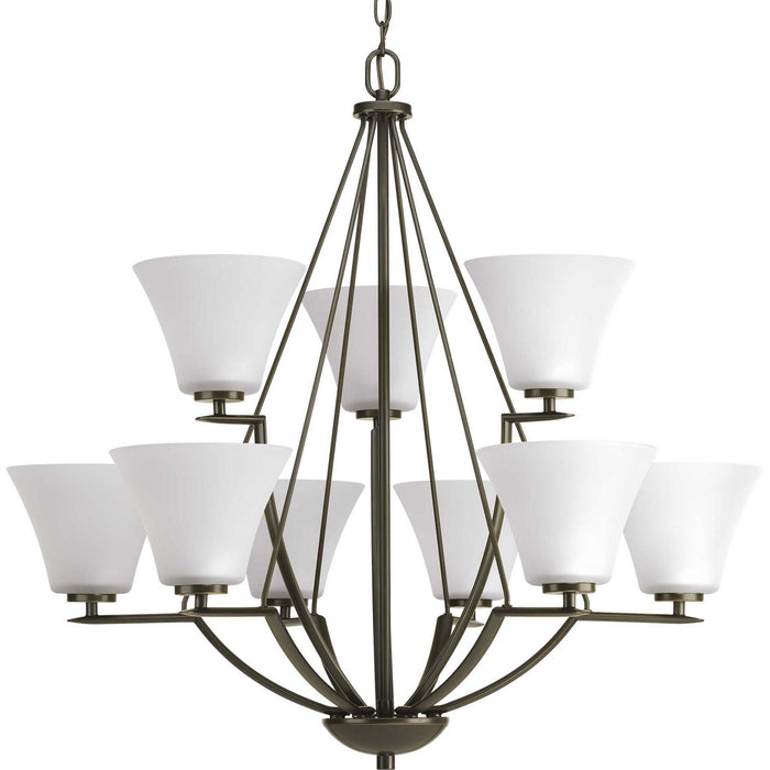Progress Lighting P4625-20W Nine Light Chandelier, Antique Bronze