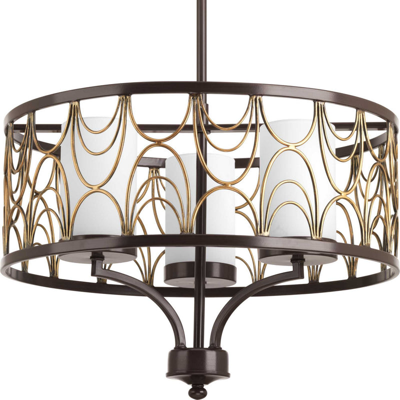 Progress Lighting P4699-20 Three Light Chandelier, Antique Bronze
