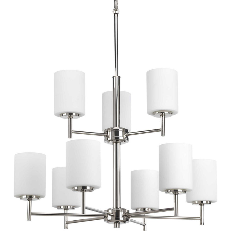 Progress Lighting P4726-104 Nine Light Chandelier, Polished Nickel