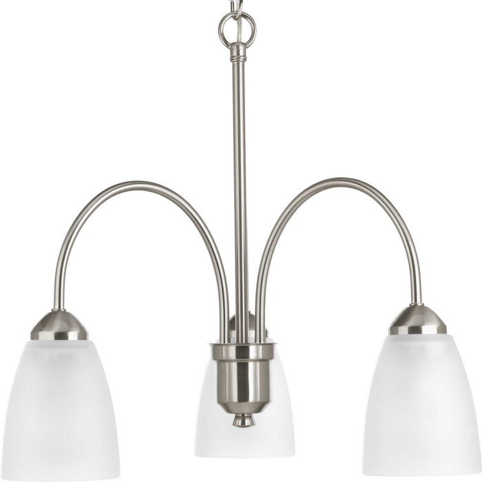 Progress Lighting P4734-09 Three Light Chandelier, Brushed Nickel